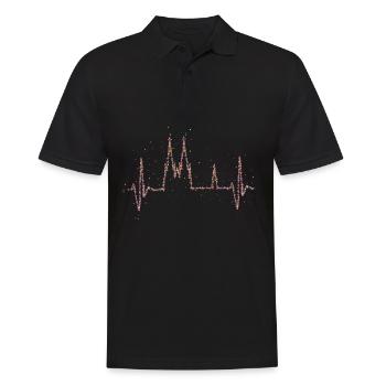 Cathédrale de Cologne Heartbeat Carnaval Confettis - Polo Homme - noir - Devant - Kai (181cm)