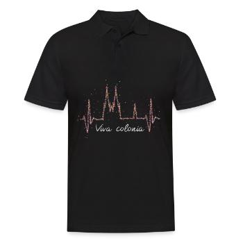 Cologne Cathedral Heartbeat Carnival Confetti Gift - Men's Polo Shirt - black - Front - Kai (181cm)