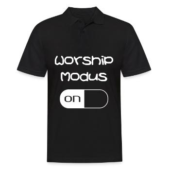 Worship Modus On Jesus Bibel Christlicher Spruch - Männer Poloshirt - Schwarz - Vorne - Kai (181cm)