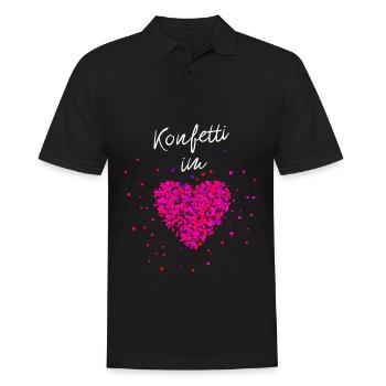 Konfetti im Herzen Fasching Karneval Konfetti - Männer Poloshirt - Schwarz - Vorne - Kai (181cm)