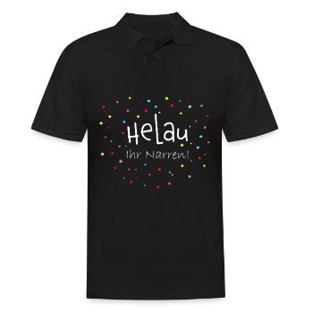 Helau Karneval Fasching Fasnacht Konfetti Geschenk - Männer Poloshirt - Schwarz - Vorne - Kai (181cm)