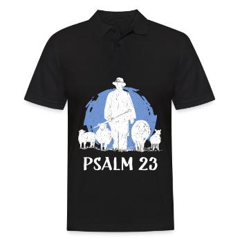 Psaume 23 Bible Dieu Jésus-Christ Foi - Polo Homme - noir - Devant - Kai (181cm)