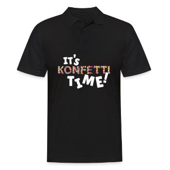 Konfetti Karneval Fasnacht Fasching Jeck - Männer Poloshirt - Schwarz - Vorne - Kai (181cm)
