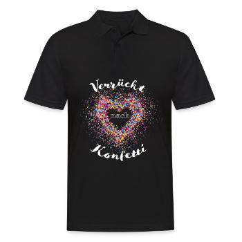 Konfetti Karneval Fasching Kostüm - Männer Poloshirt - Schwarz - Vorne - Kai (181cm)