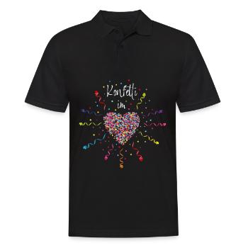 Konfetti im Herzen Karneval Kostüm - Männer Poloshirt - Schwarz - Vorne - Kai (181cm)