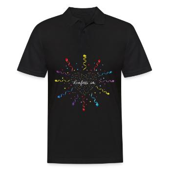 Konfetti im Herzen Karneval Kostümersatz - Männer Poloshirt - Schwarz - Vorne - Kai (181cm)