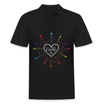 Konfetti im Herzen Karneval Kostümersatz - Männer Poloshirt - Schwarz - Vorne - Kai (181cm)