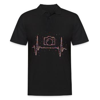 Photographer Photographer Heartbeat Camera - Men's Polo Shirt - black - Front - Kai (181cm)