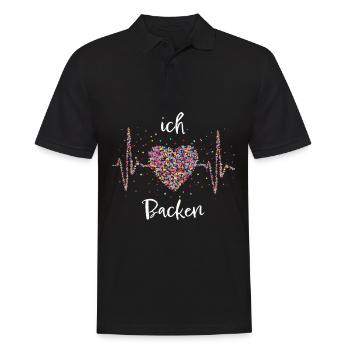 Backen Herzschlag Bäckerin Konditorin - Männer Poloshirt - Schwarz - Vorne - Kai (181cm)