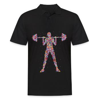 Weights Bodybuilding Fitness - Men's Polo Shirt - black - Front - Kai (181cm)