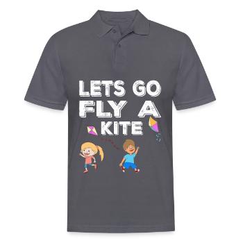 Drachensteigen Sportdrache bei Wind - Männer Poloshirt - Anthrazit - Vorne - Nico (186cm)