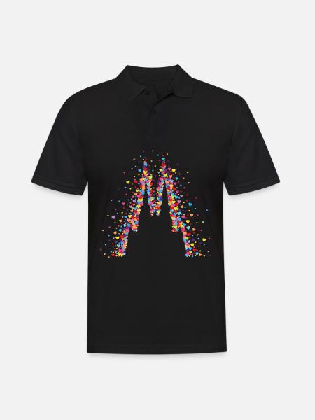 Kölner Dom Köln Karneval Konfetti Herzen - Männer Poloshirt - Schwarz