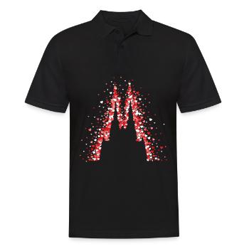 Carnaval de la cathédrale de Cologne Rouge Blanc Confettis - Polo Homme - noir - Devant - Kai (181cm)