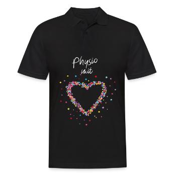 Physio mit Herz Physiotherapeutin - Männer Poloshirt - Schwarz - Vorne - Kai (181cm)