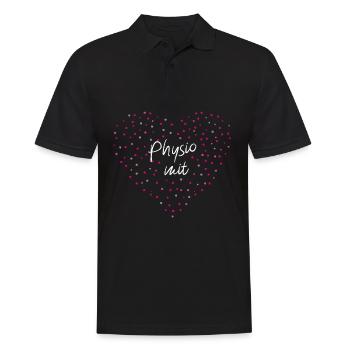 Physiotherapie mit Herz Physiotherapeut - Männer Poloshirt - Schwarz - Vorne - Kai (181cm)
