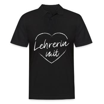 Lehrerin mit Herz Unterricht Pädagogin - Männer Poloshirt - Schwarz - Vorne - Kai (181cm)