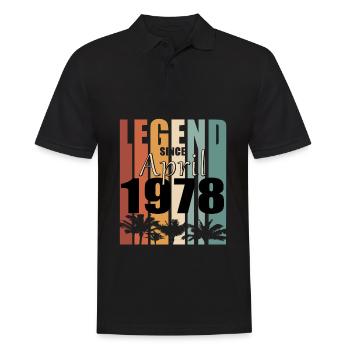 Legende geboren 1978 April Jahrgang - Männer Poloshirt - Schwarz - Vorne - Kai (181cm)