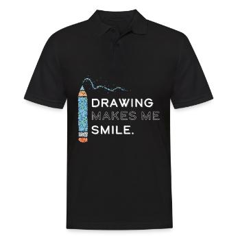 Dessin d’artiste d’art Dessin - Polo Homme - noir - Devant - Kai (181cm)