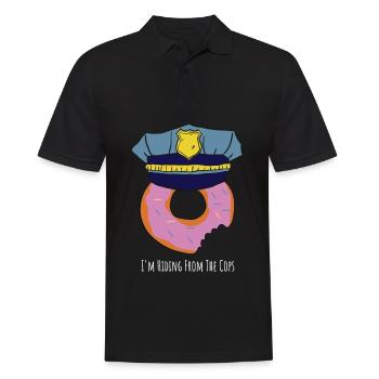 Polizei Humor Donut Polizist Geschenk - Männer Poloshirt - Schwarz - Vorne - Kai (181cm)
