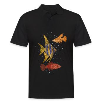 Aquarium Aquaristik Fischliebhaber - Männer Poloshirt - Schwarz - Vorne - Kai (181cm)