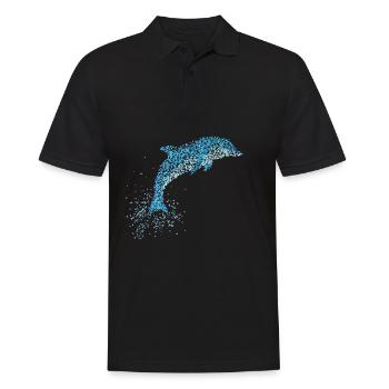Dolphin Bottlenose Dolphin Dolphin Swimming - Men's Polo Shirt - black - Front - Kai (181cm)