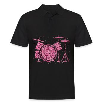 Schlagzeugerin Drummer Queen Schlagzeug - Männer Poloshirt - Schwarz - Vorne - Kai (181cm)
