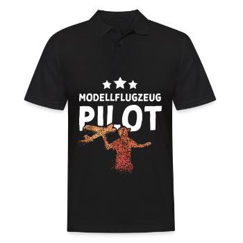 Modellflugzeug Pilot Modellfliegen - Männer Poloshirt - Schwarz - Vorne - Kai (181cm)