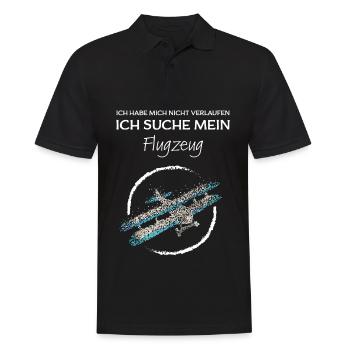 Doppeldecker Modellflug Modellfliegen - Männer Poloshirt - Schwarz - Vorne - Kai (181cm)