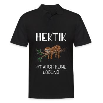 Hektik Ist Auch Keine Lösung Faultier - Männer Poloshirt - Schwarz - Vorne - Kai (181cm)