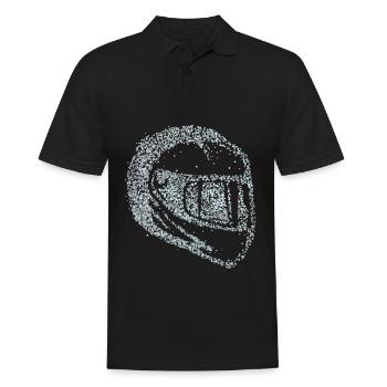 Motorcycle Helmet Motorcycle Motorcyclist - Men's Polo Shirt - black - Front - Kai (181cm)