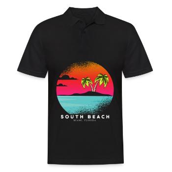 Miami Floride South Beach Vacances d’été - Polo Homme - noir - Devant - Kai (181cm)