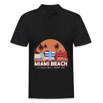 Vacances à Miami 01 - Polo Homme - noir - Devant - Kai (181cm)