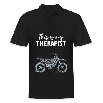 Motorcycle Motorcycling Therapist Biker - Men's Polo Shirt - black - Front - Kai (181cm)