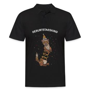Geburtstagskind Frettchen Geburtstag - Männer Poloshirt - Schwarz - Vorne - Kai (181cm)