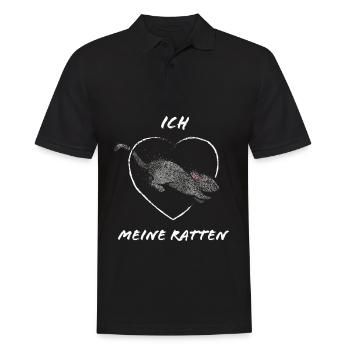 Ratte Rattenbesitzer Rattenliebhaber Rattenzüchter - Männer Poloshirt - Schwarz - Vorne - Kai (181cm)