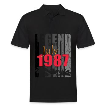 Juli 1987 Geburtstagsgruss retro design - Männer Poloshirt - Schwarz - Vorne - Kai (181cm)