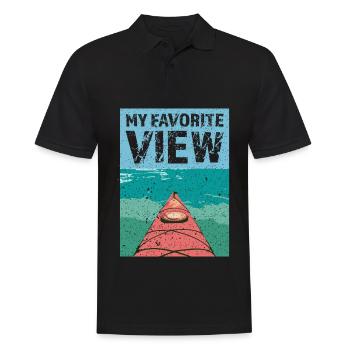 Kajak Kayak Kayakfahrer Rudern Ruderer Geschenk - Männer Poloshirt - Schwarz - Vorne - Kai (181cm)