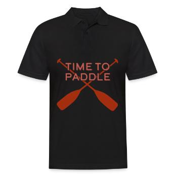 Il est temps de pagayer canoë cadeau de canoë en eau vive - Polo Homme - noir - Devant - Kai (181cm)