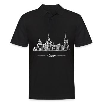 Kiew Skyline Silhouette Städtetrip Ukraine - Männer Poloshirt - Schwarz - Vorne - Kai (181cm)