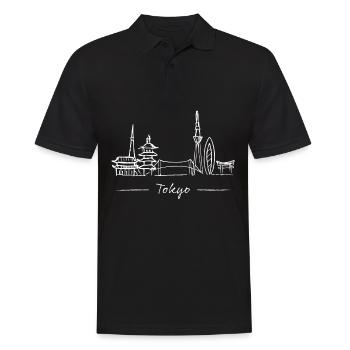 Tokyo Skyline Silhouette Städtetrip Japan Geschenk - Männer Poloshirt - Schwarz - Vorne - Kai (181cm)