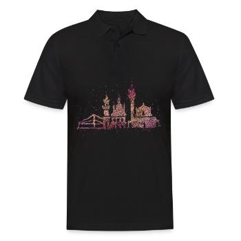 Dresden Skyline Silhouette Städtetrip Deutschland - Männer Poloshirt - Schwarz - Vorne - Kai (181cm)