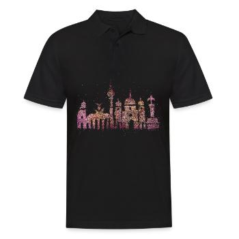 Berlin Skyline Silhouette Städtetrip Deutschland - Männer Poloshirt - Schwarz - Vorne - Kai (181cm)