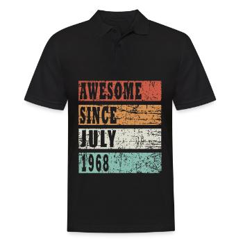 1968 juli vintage Geburtstag - Männer Poloshirt - Schwarz - Vorne - Kai (181cm)