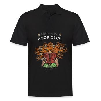 Buchclub Lesen Bücherwurm Leseratte Bücher - Männer Poloshirt - Schwarz - Vorne - Kai (181cm)