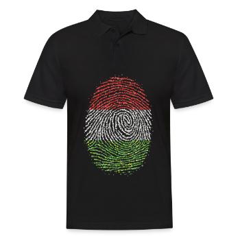 Hungary Hungarian Hungarian Fingerprint Flag - Men's Polo Shirt - black - Front - Kai (181cm)