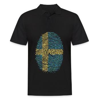 Suède Suédois Drapeau suédois d’empreintes digitales - Polo Homme - noir - Devant - Kai (181cm)