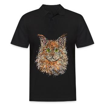 Forest Cat Maine Coon Cats Cat Owner - Men's Polo Shirt - black - Front - Kai (181cm)