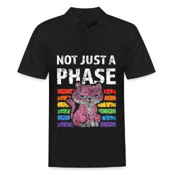 Not just a phase Rainbow Lgbtq Pride Cats - Men's Polo Shirt - black - Front - Kai (181cm)