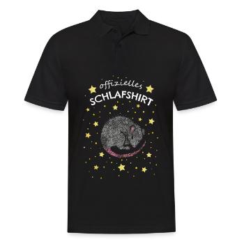 Offizielles Schlafshirt Mäuse Nagetier Hausmaus - Männer Poloshirt - Schwarz - Vorne - Kai (181cm)