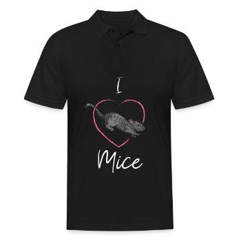 I love mice Mäuseliebhaber Hausmaus Mäusezucht - Männer Poloshirt - Schwarz - Vorne - Kai (181cm)